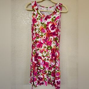 Cupio Pink and Green Floral Dress